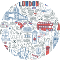 London Doodle Landmarks UK Pattern Sticker