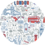 London Doodle Landmarks UK Pattern Sticker
