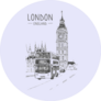 London England UK Architecture Sketch Illustration Sticker