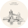 London, England, United Kingdom Touristic Postcard Sticker