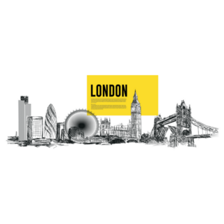 London UK Architectural Illustration Sticker