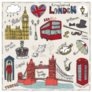 London UK Landmark Symbols With Lettering Sticker
