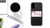 Long Breast Cancer Awareness Ribbon on a Phone (New) example
