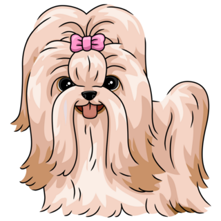 Long Hair Shih Tzu Sticker