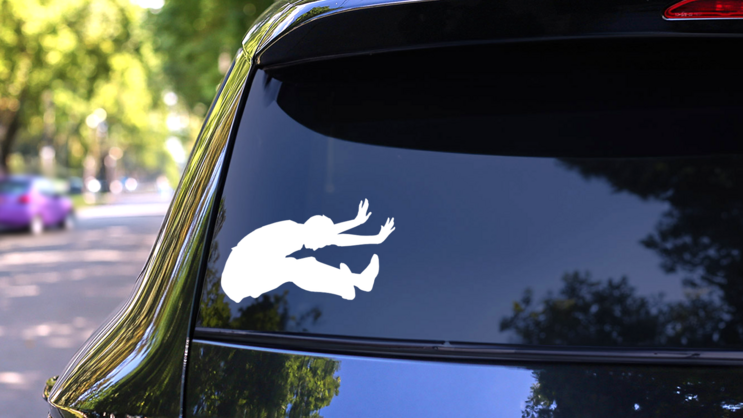 Long Jump Sticker on a Rear Car Window (New) example