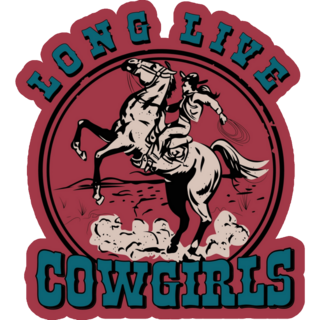 Long Live Cowgirls Horse Illustration Sticker
