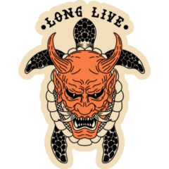 Long Live Devil Mask And Turtle Sticker