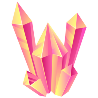 Long Pink Crystals Sticker