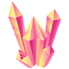 Long Pink Crystals Sticker