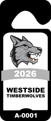 Long Rectangle With Arch Parking Permit Hang Tag