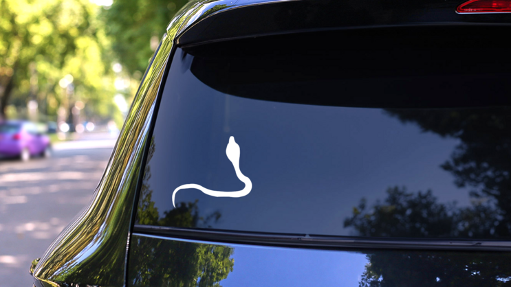 Long Snake Curling Over Itsel Sticker on a Rear Car Window (New) example