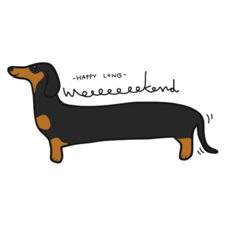 Long Weekend Dachshund Sticker