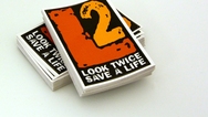 Look Twice, Save A Life Program Custom Rectangle Stickers
