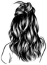 Loose Curly Long Black Hair Illustration Sticker