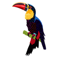 Loose Elements Toucans And Flowers Sticker
