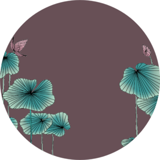 Lotus Flowers With Leaves Background Sticker