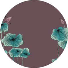 Lotus Flowers With Leaves Background Sticker