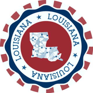 Louisiana Badge US Flag Sticker