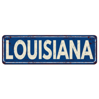 Louisiana Blue Vintage Metal Sign Sticker
