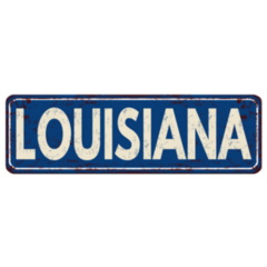 Louisiana Blue Vintage Metal Sign Sticker
