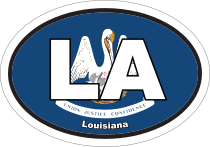 Louisiana La State Flag Oval Sticker