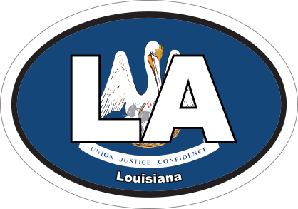 Louisiana La State Flag Oval Sticker