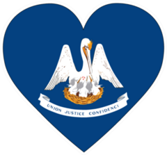 Louisiana Love Flag Sticker