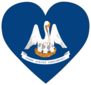Louisiana Love Flag Sticker