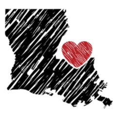 Louisiana Map And Heart Logo Sticker