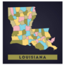 Louisiana Map Us State Poster Sticker