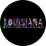 Louisiana. Multicolor Doodle Circle Sticker