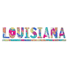 Louisiana. Multicolor Doodle Lettering Sticker