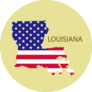 Louisiana State Of America With Map Sticker