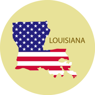 Louisiana State Of America With Map Sticker