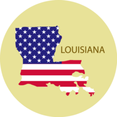 Louisiana State Of America With Map Sticker
