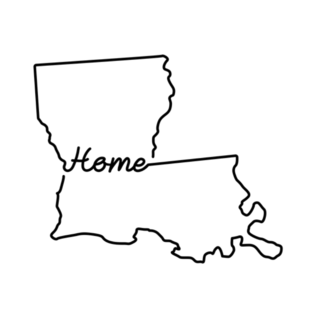 Louisiana Us State Outline Map Lettering Sticker
