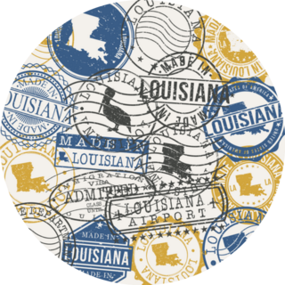 Louisiana, Usa Set Of Stamps Travel Passport Sticker