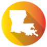 Louisiana, Usa Symbol Gradient Map Sticker