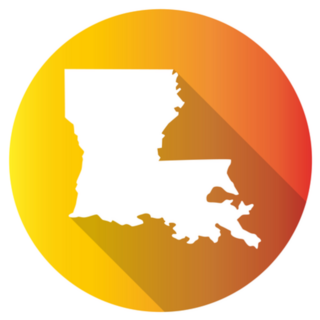 Louisiana, Usa Symbol Gradient Map Sticker