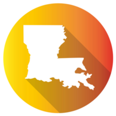 Louisiana, Usa Symbol Gradient Map Sticker