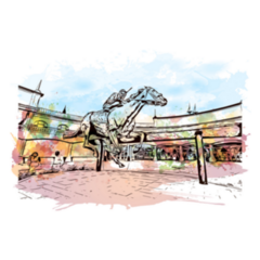 Louisville City In Kentucky, Usa Watercolor Sticker