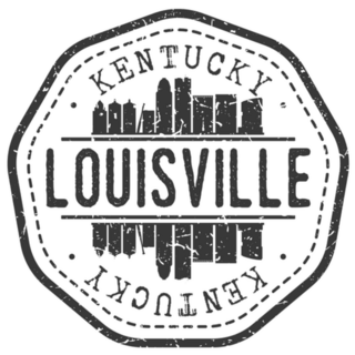 Louisville, Ky, Usa Stamp Skyline Sticker