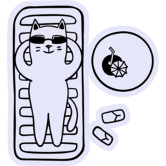 Lounging Cat With Flip Flops Sticker
