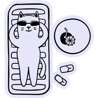 Lounging Cat With Flip Flops Sticker