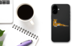 Lounging Leopard Mascot Sticker on a Phone (New) example