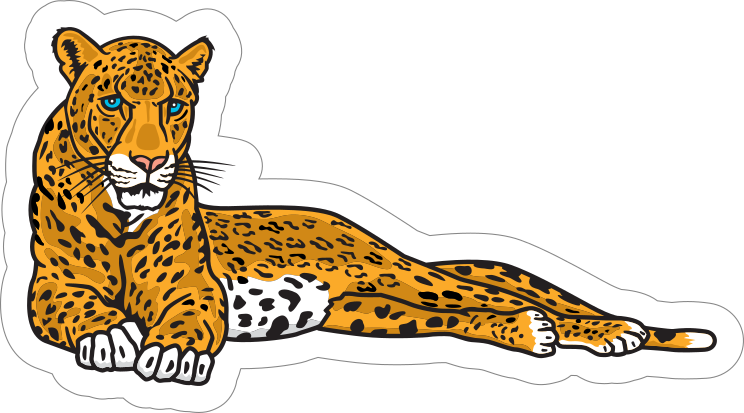 Lounging Leopard Mascot Sticker