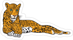 Lounging Leopard Mascot Sticker