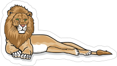 Lounging Lion Mascot Sticker