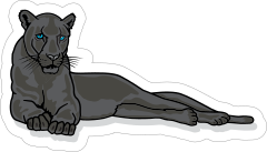 Lounging Panther Mascot Sticker