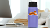 Lounging Tiger Mascot Sticker on a Water Bottle (New) example